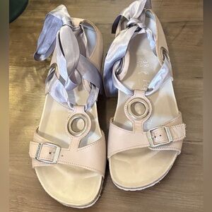 🩰☀️🩴NWOB Balletcore Papillio Ballet Inspired Blush Sandals w/ Purple Ribbon 39